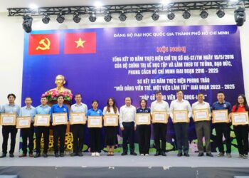 Các tập thể, cá nhân trường Đại học Quốc tế được biểu dương tại Hội nghị gặp gỡ đảng viên trẻ ĐHQG-HCM và Tổng kết các hoạt động học tập và làm theo lời Bác